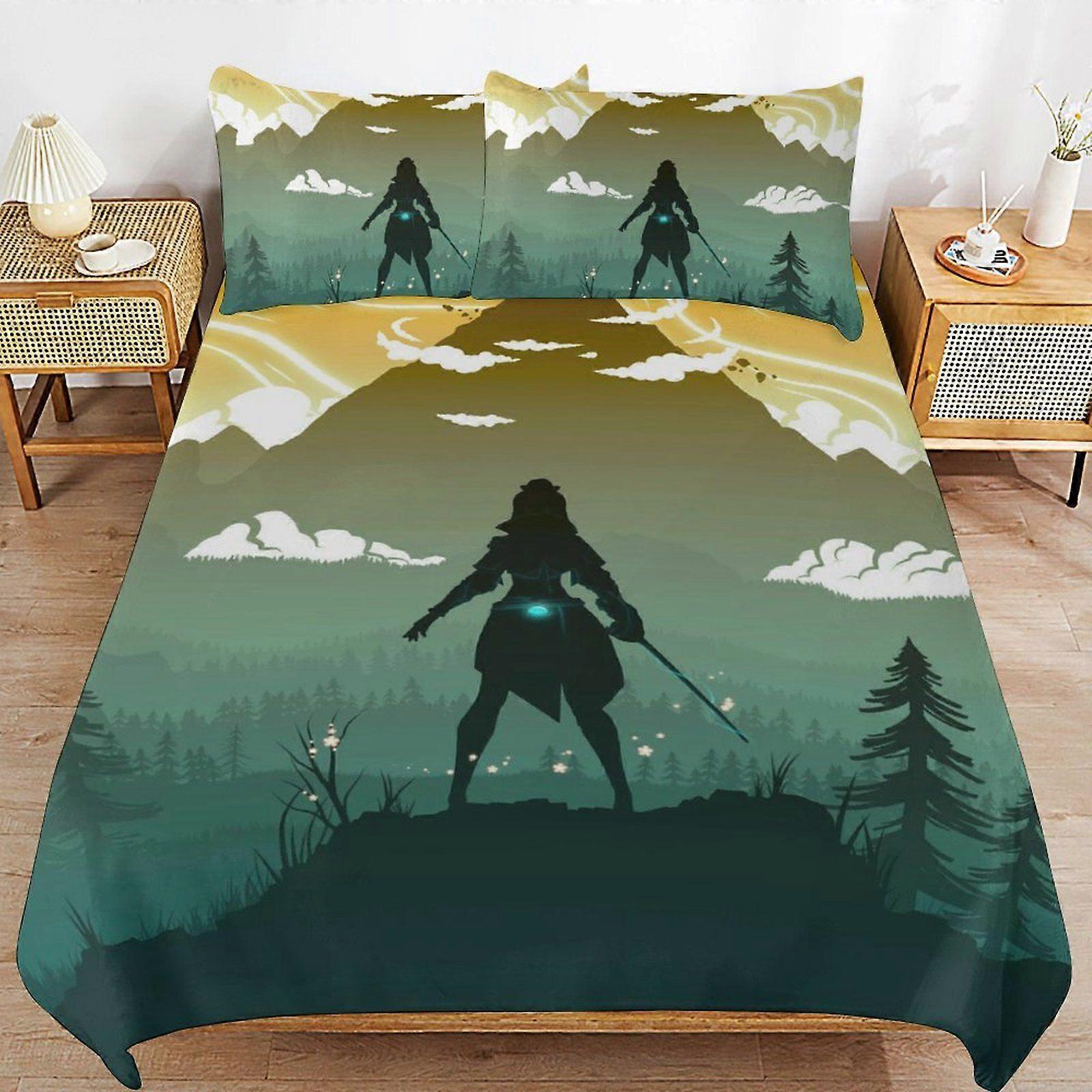 A241 GENSHIN IMPACT Machine Wash Safe Practical Zipper Soft Touch Quality Fabric Duvet Cover Sets for Comfortable Sleep N241