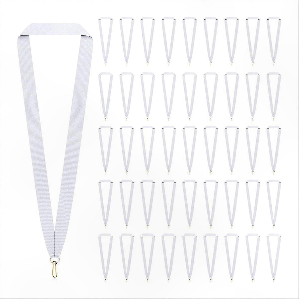 100 Pack Solid Medal Award Lanyards with Snap Clips and Neck Ribbons