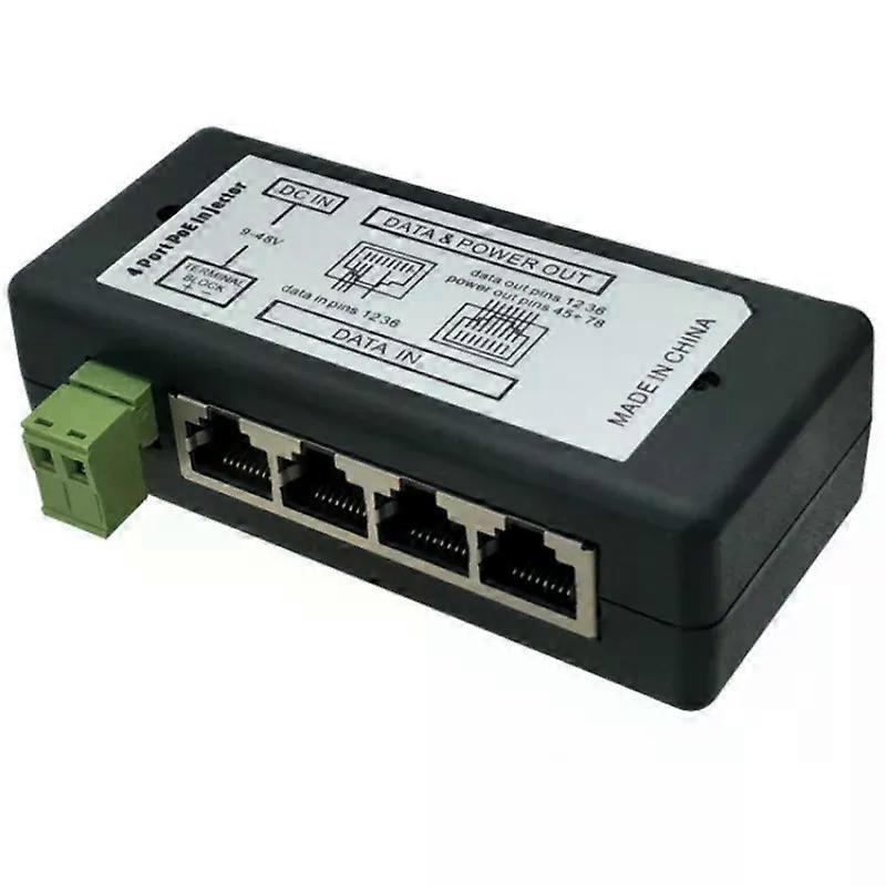 1000Mbps POE Injector 4Ports POE Splitter for CCTV Network POE Camera Power Over Ethernet Self-recovery of wireless AP bridge