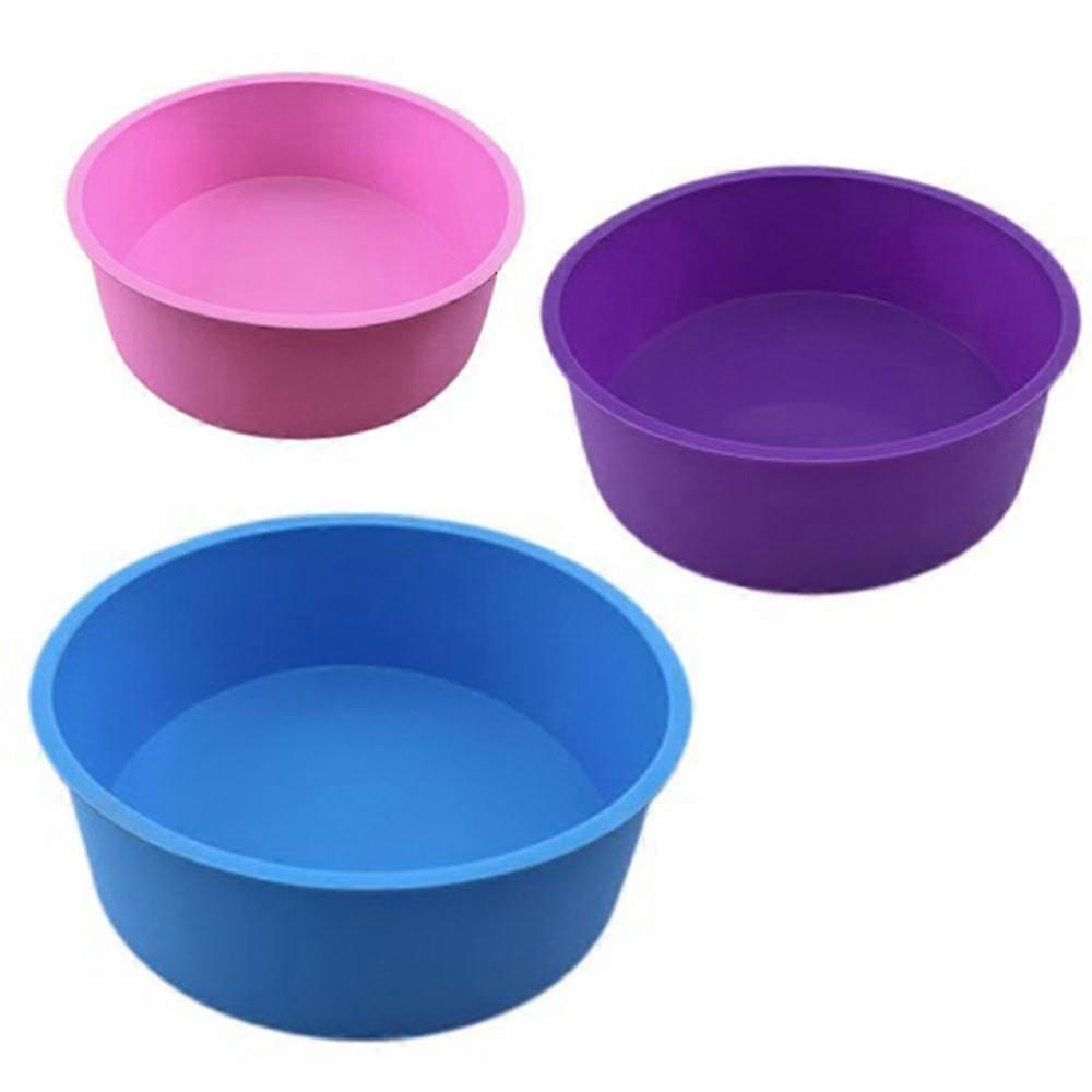 6 polegadas azul + 8 polegadas rosa silicone forma redonda de bolo | Molde para Bolo