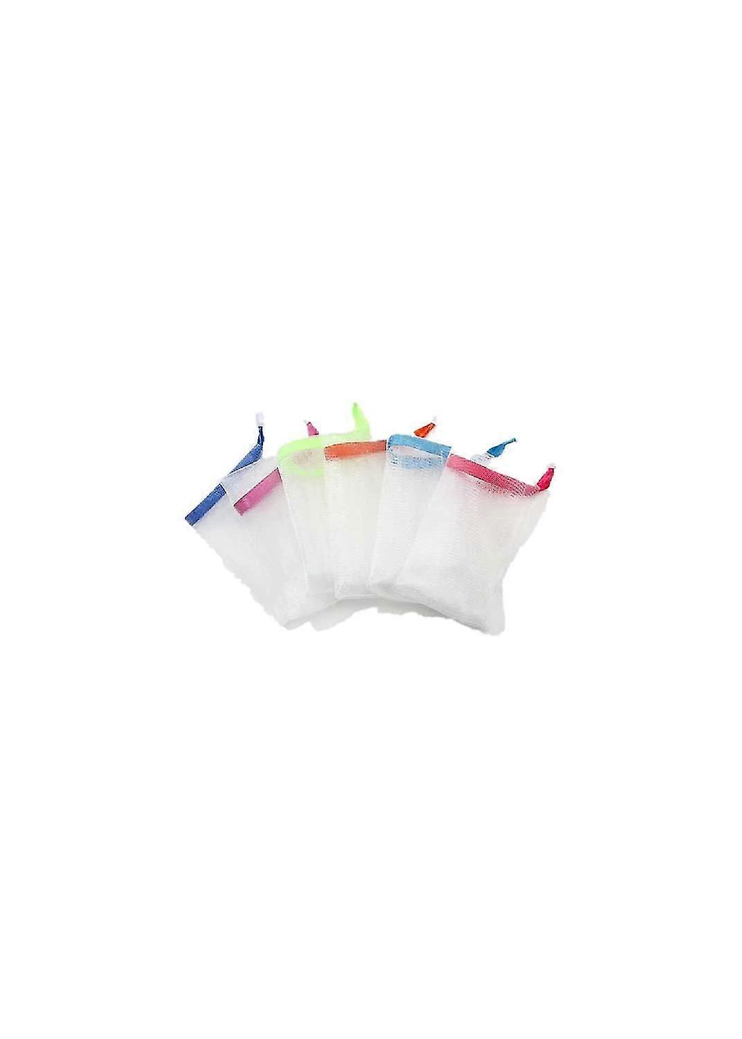 5pcs Handmade Soap Foaming Net Foaming Net Facial Cleanser Nettoyage Net Face Soap Bag Foamer 9.5 * 15cm Random Color