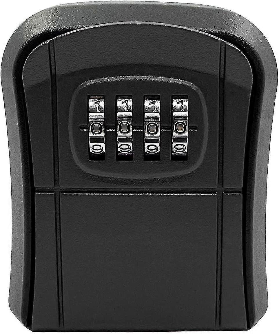 مفتاح آمن. مع قفل مفتاح كلمة المرور المكون من 4 أرقام. صندوق مفاتيح قابل للقفل. ماء Bavoe مفتاح تخزين قفل مربع. أسود