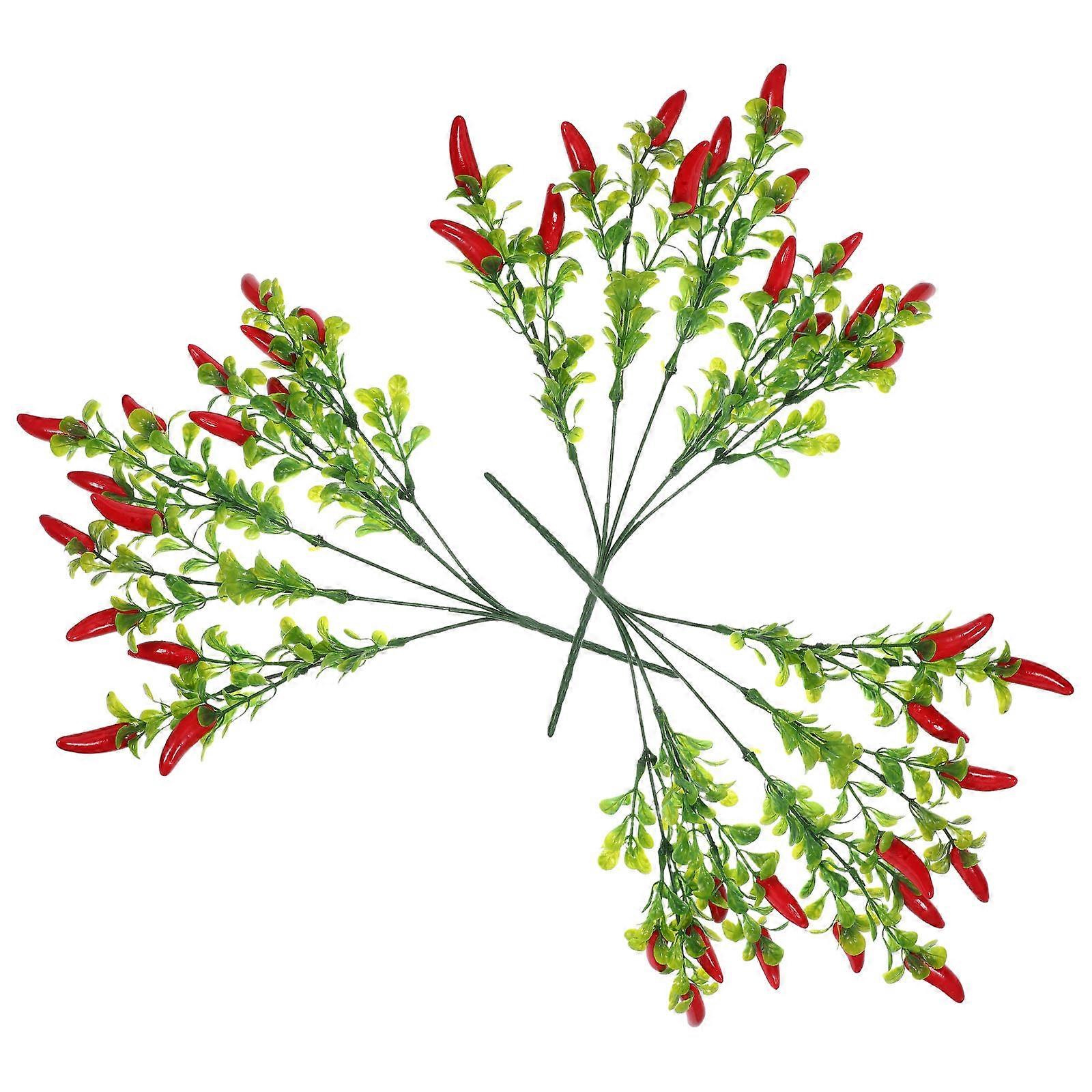 Simulated Plant Branches Artificial Stems Pepper for Home Decor 3Pcs