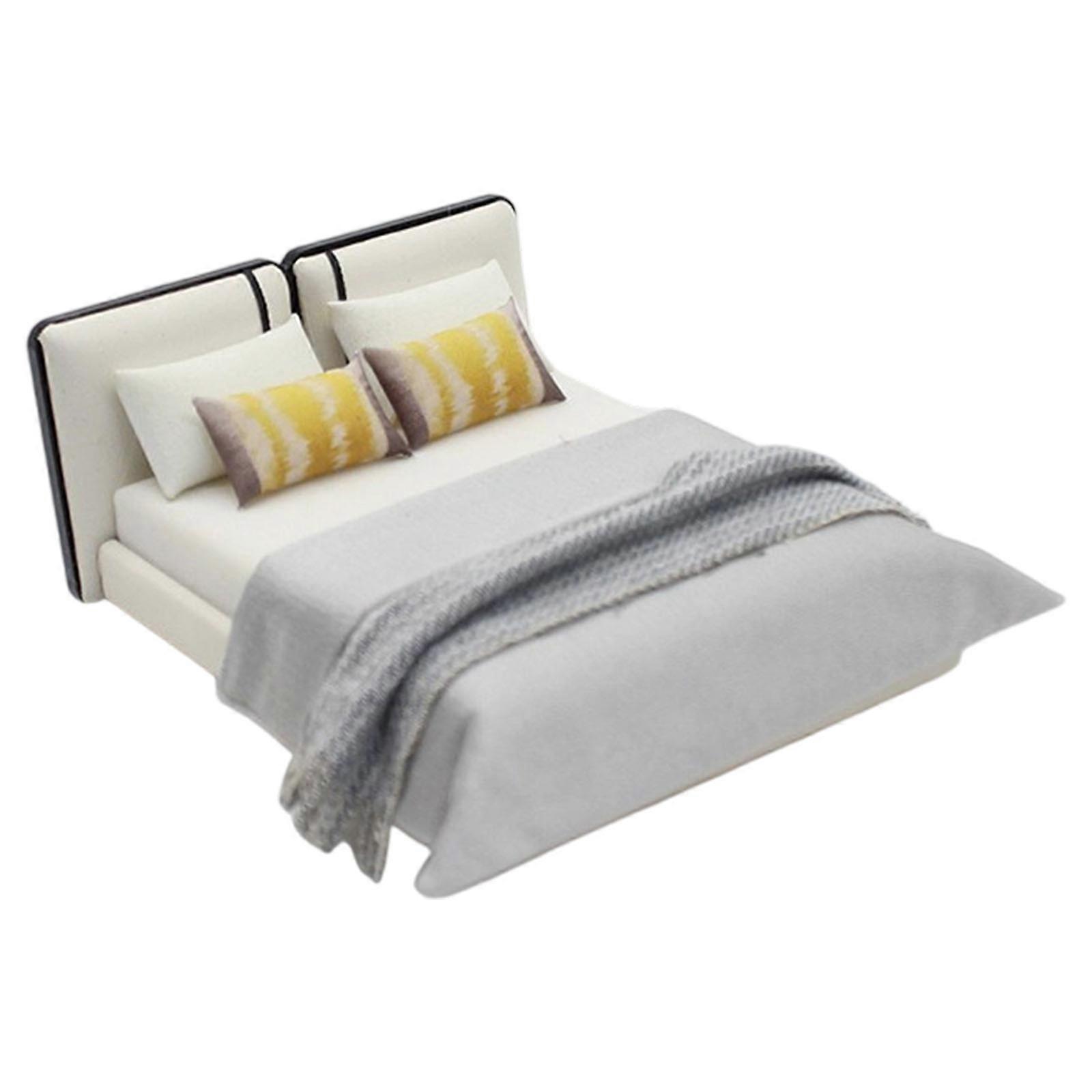 Cream Colored Tiny Bedroom Furniture Set For Architectural Model Enthusiasts Developed With Soft Hues And Space Saving Measurements Multicolor