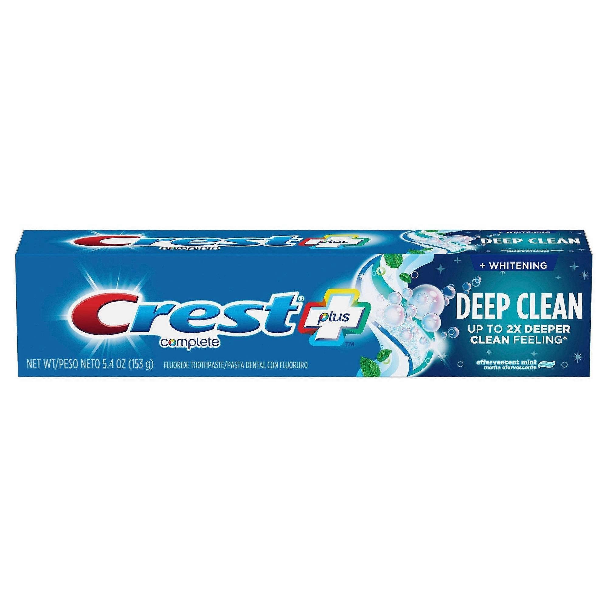Crest+ Deep Clean Complete Whitening Toothpaste, Effervescent Mint, 5.4 Oz