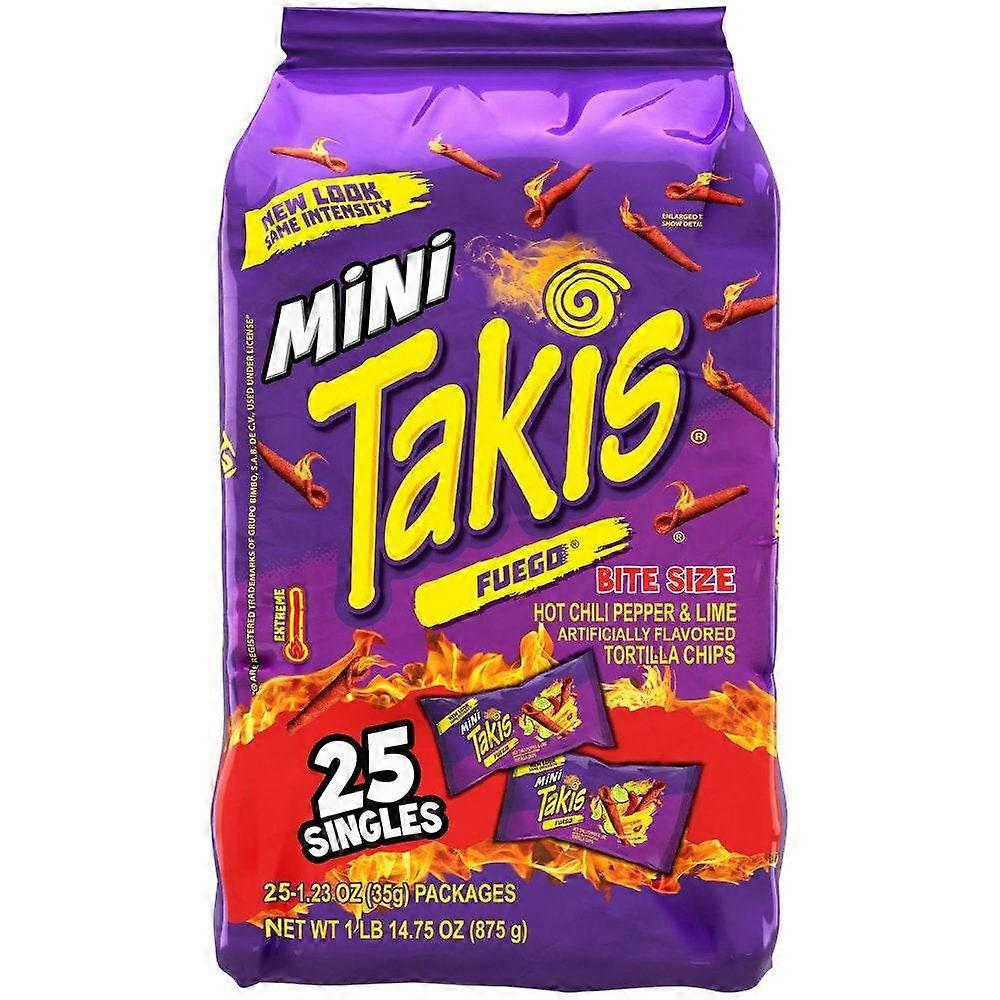 تاكيس رقائق التورتيلا الملفوف من فويغو ميني فويغو ، عبوات مفردة ، فلفل حار حار وليمون ، 25 EA
