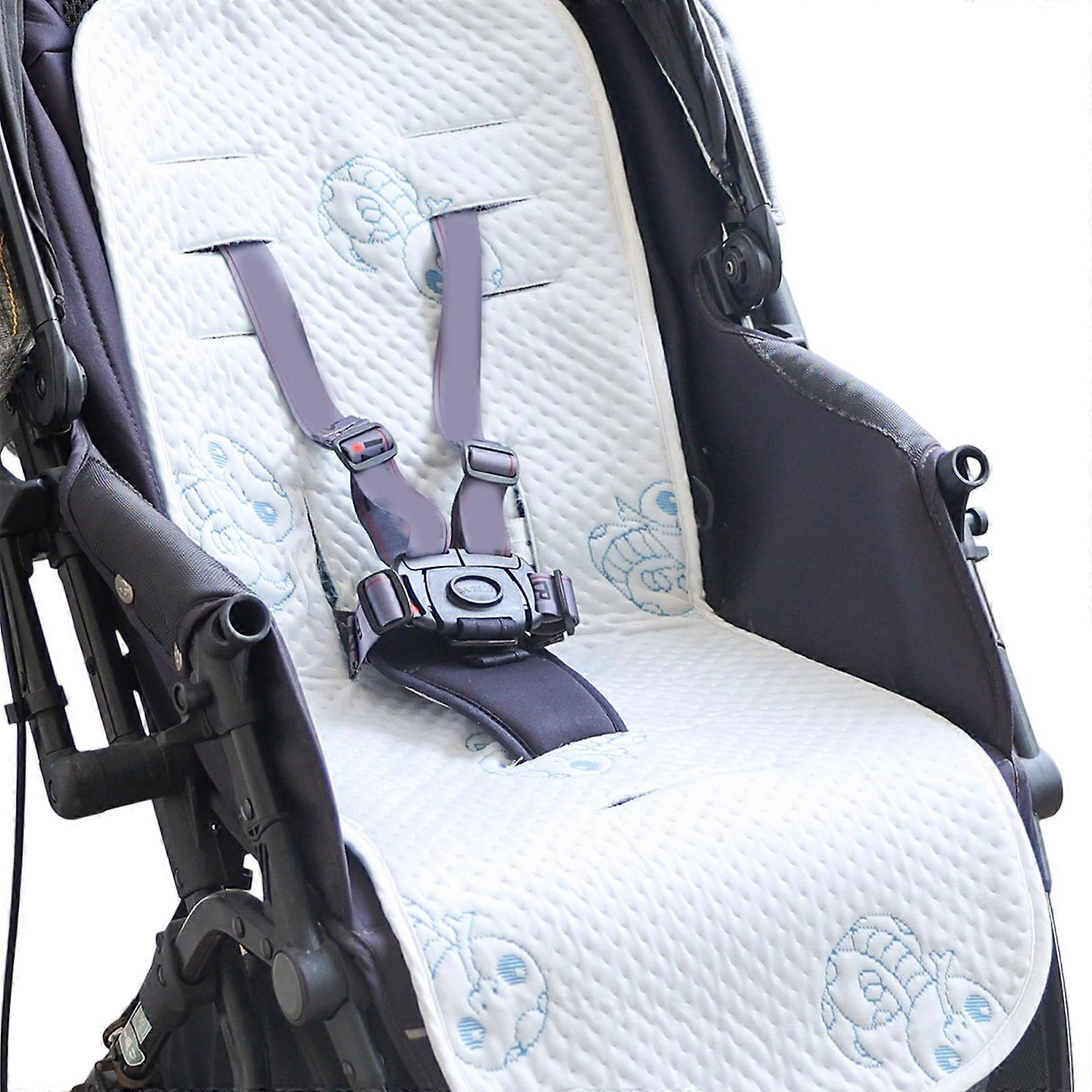 Reversible Infant Strollers Liner Baby Cart Pad Soft Comfortable Cushion with Strap Hole for Daily Strolling Outdoor Multicolor