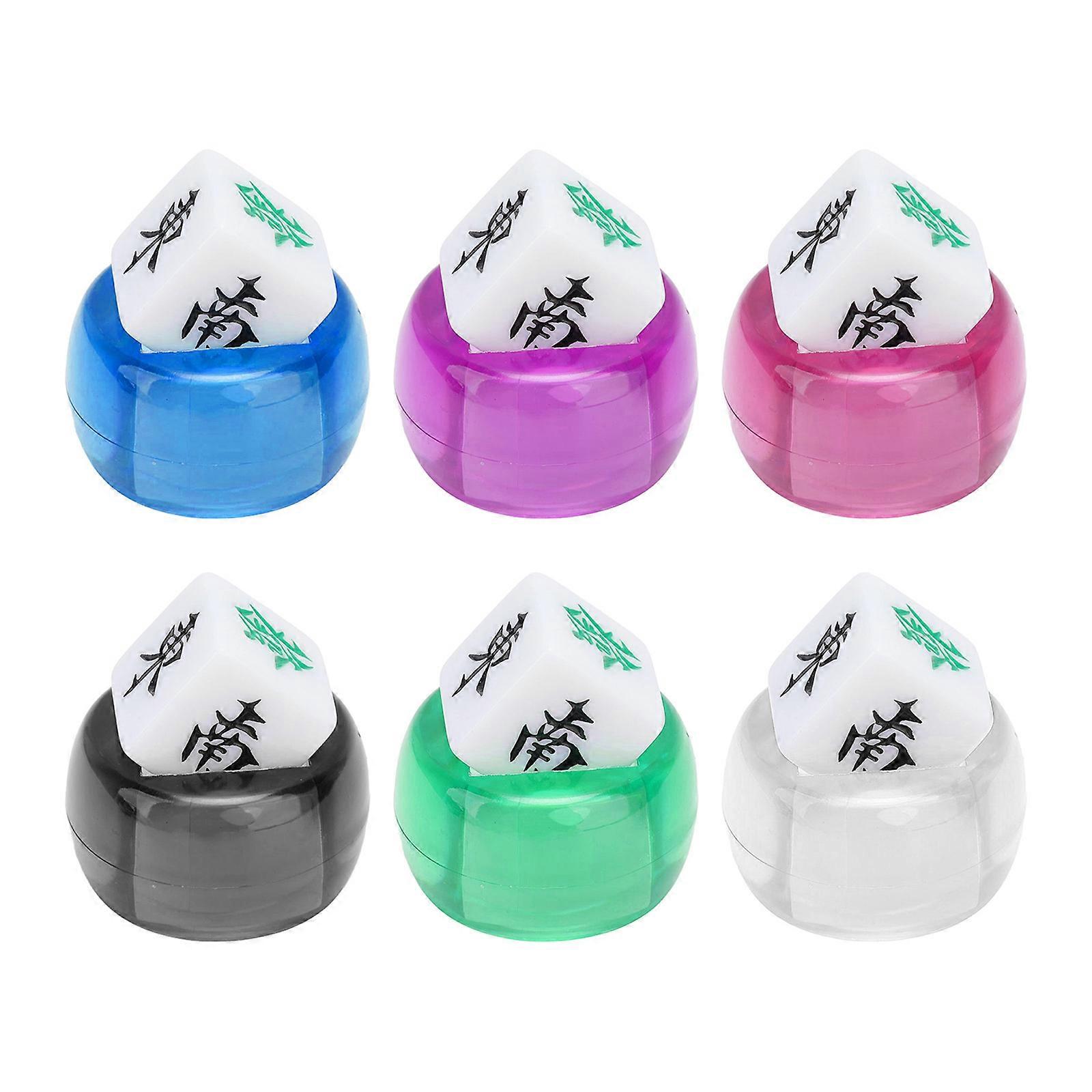 Acrylic 6 Sided Round Corner Dices Chinese Mahjong Table Game Dices Math Counting Teaching Tool Mahjong Accessories Multicolor