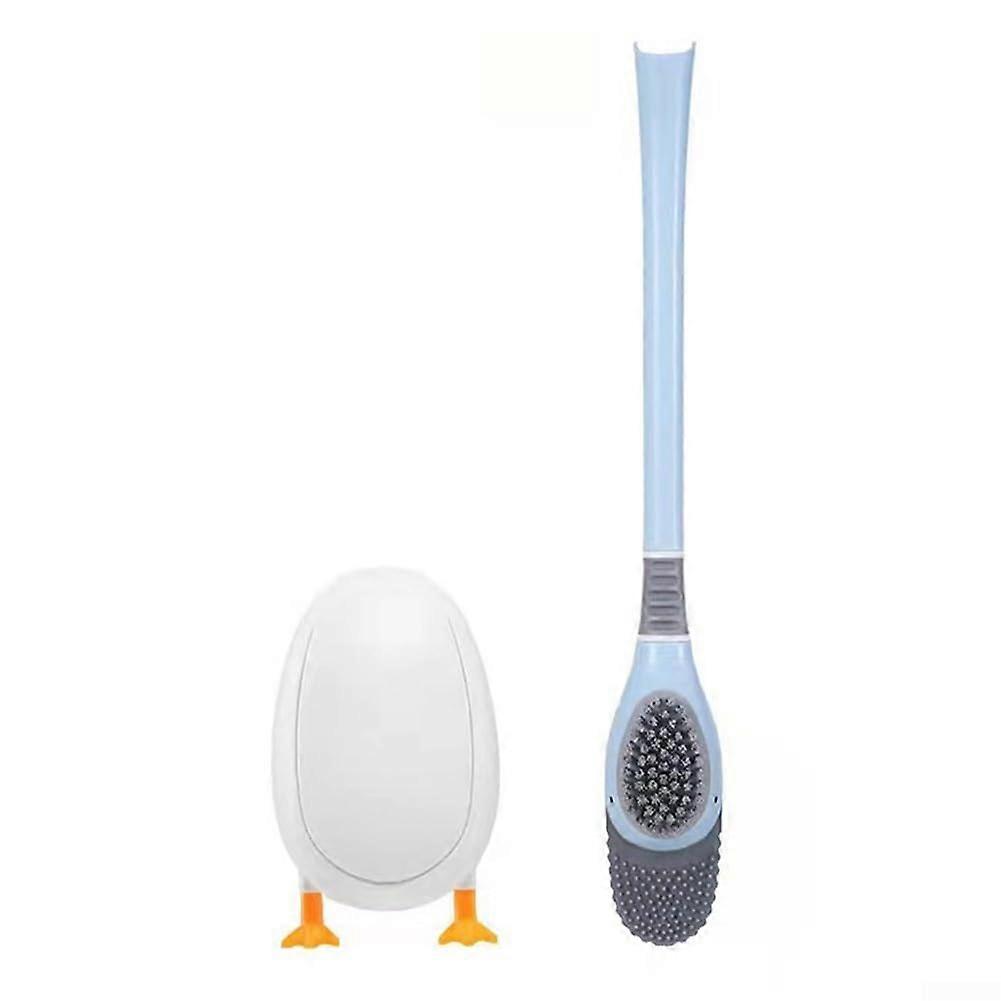 Diving Duck Toilet Brush Set with Holder for Cleaning Toilets, Bathtubs and Sinks Blue