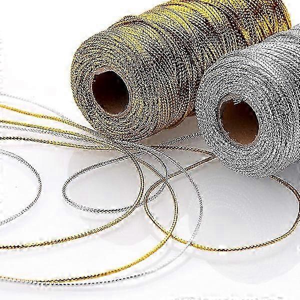 100m/Roll χρυσή χορδή σχοινιών συσκευασίας σχοινιών χρυσού νήματος για τη διακόσμηση δώρων Χριστουγέννων πάρτι γάμου κεντήματος DIY 1.5mm