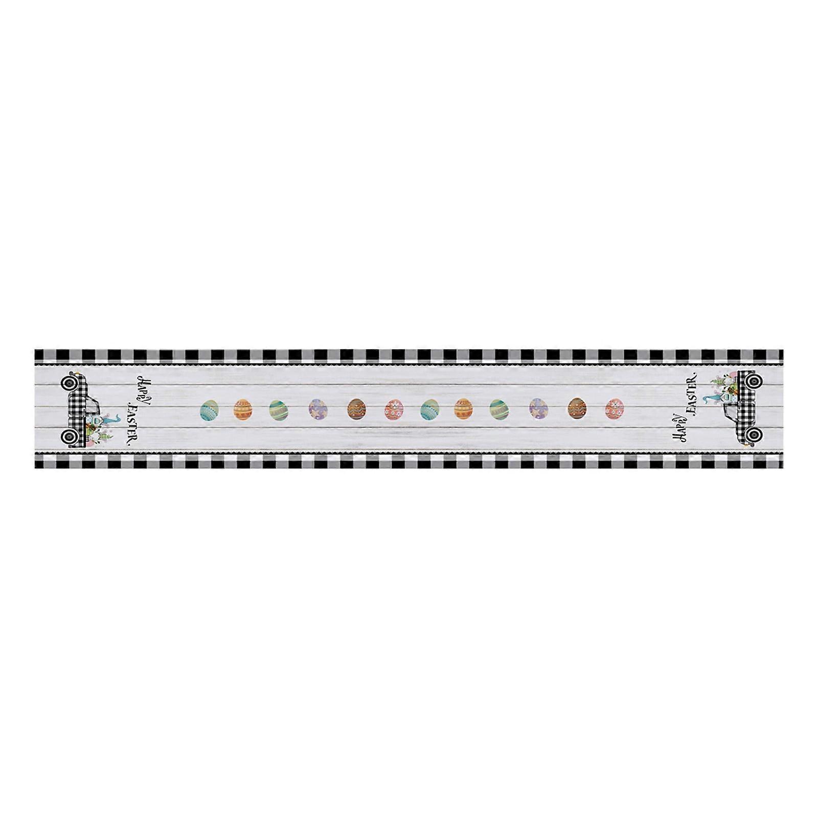 Giyblacko Easter Festival Tablecloth Easter Bunny Eggs Creative Polyester Cotton Printed Table Flag Table Decoration