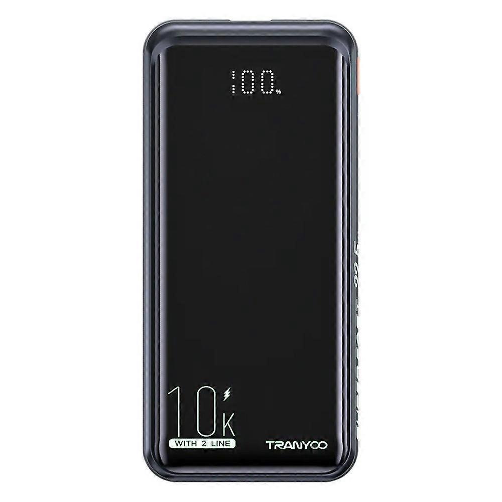 TRANYOO T-K16 10000mAh Portable Charger Fast Charging Power Bank Built-in Type-C + iP Cables