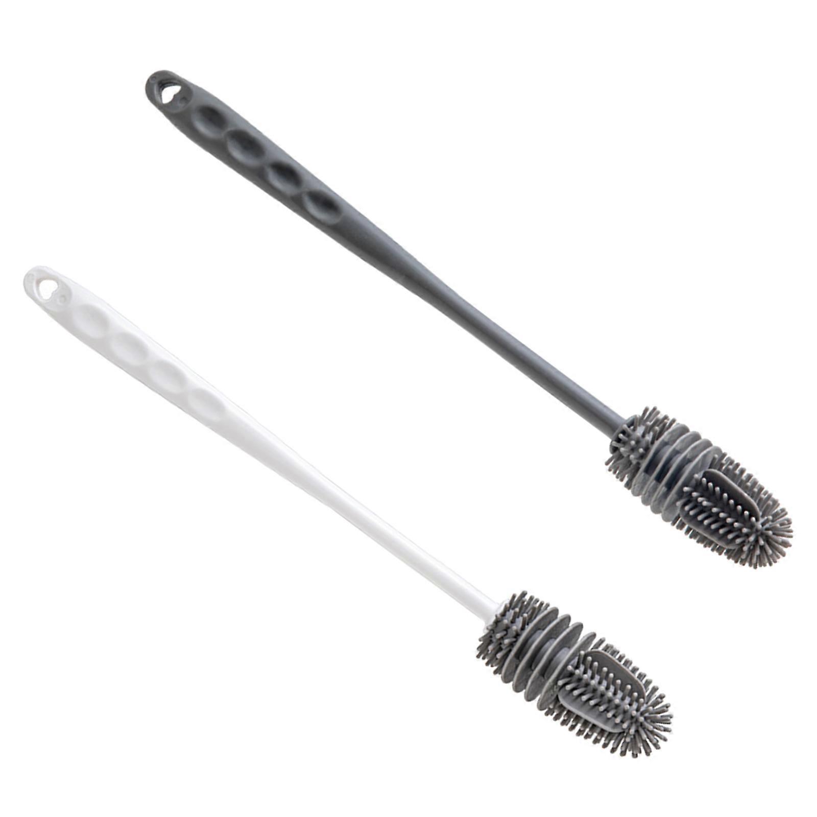 2Pcs Easily Use Cleanings Brushes Bottle Cleanings Brush Effective Removal for Different Scenarios Cleanings Tool  White grey