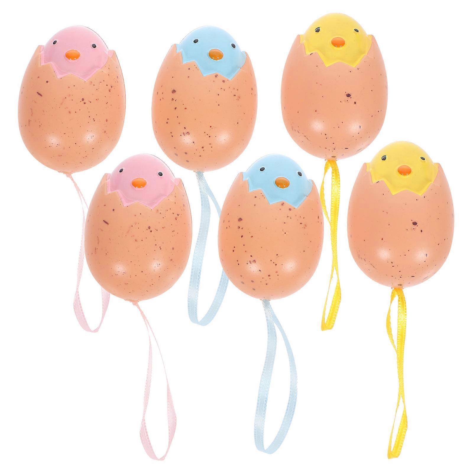 6pcs Easter Eggs Hanging Ornaments Easter Hanging Eggs Easter Decorations Decorative Eggs