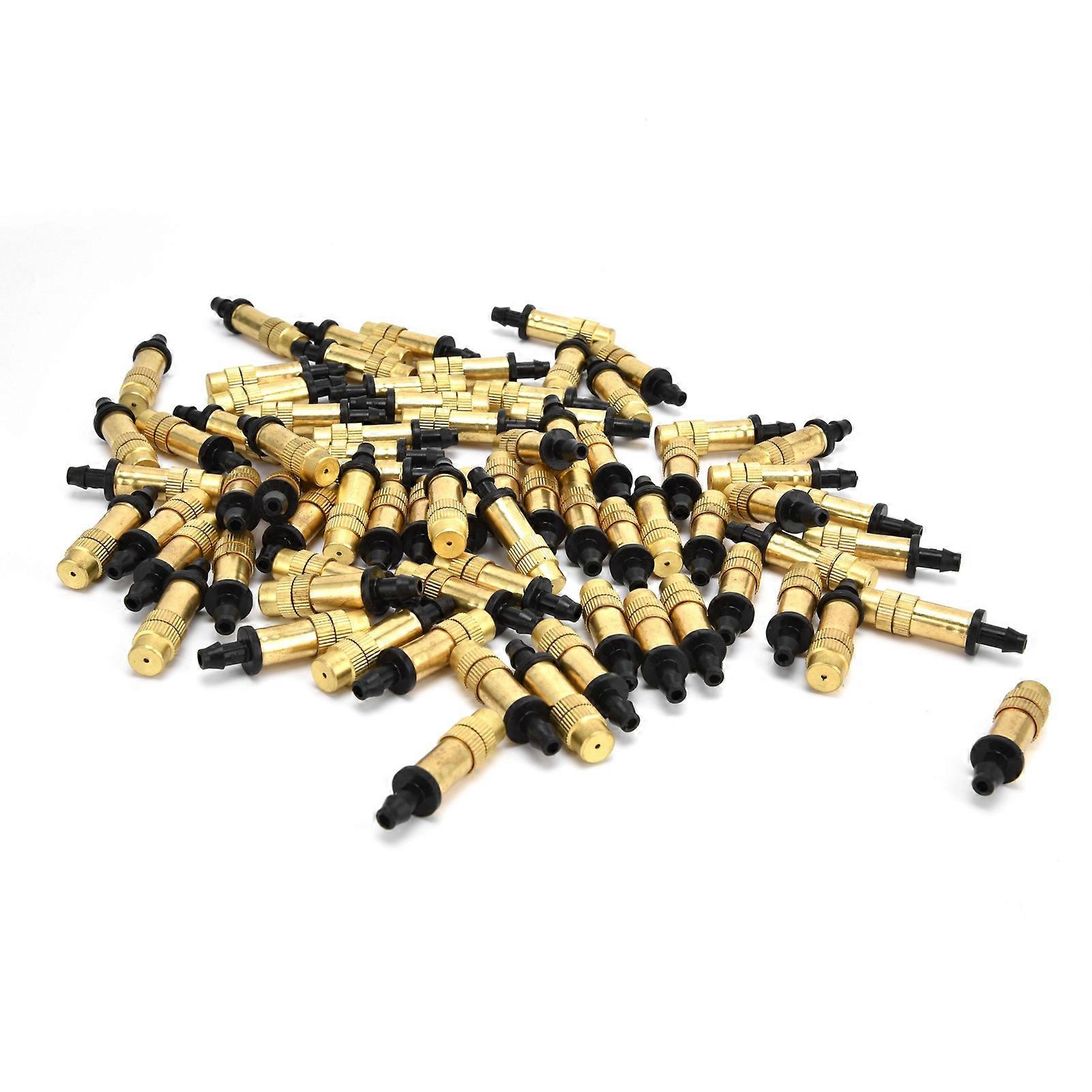 100PCS Single Hook Copper Atomizing Nozzle Drip Irrigation Sprayer Atomizing Sprinkler for 4/7 Hose