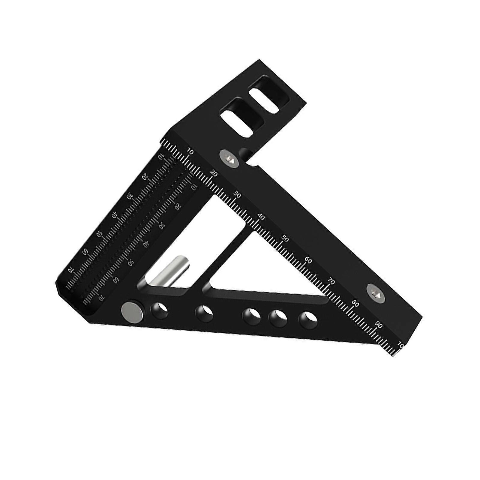 Handy 3 in 1 Hole Punch Ruler Convenient Square Clear Scale Essential Tool Suitable for Crafts Carpentry & Home Projects Multicolor