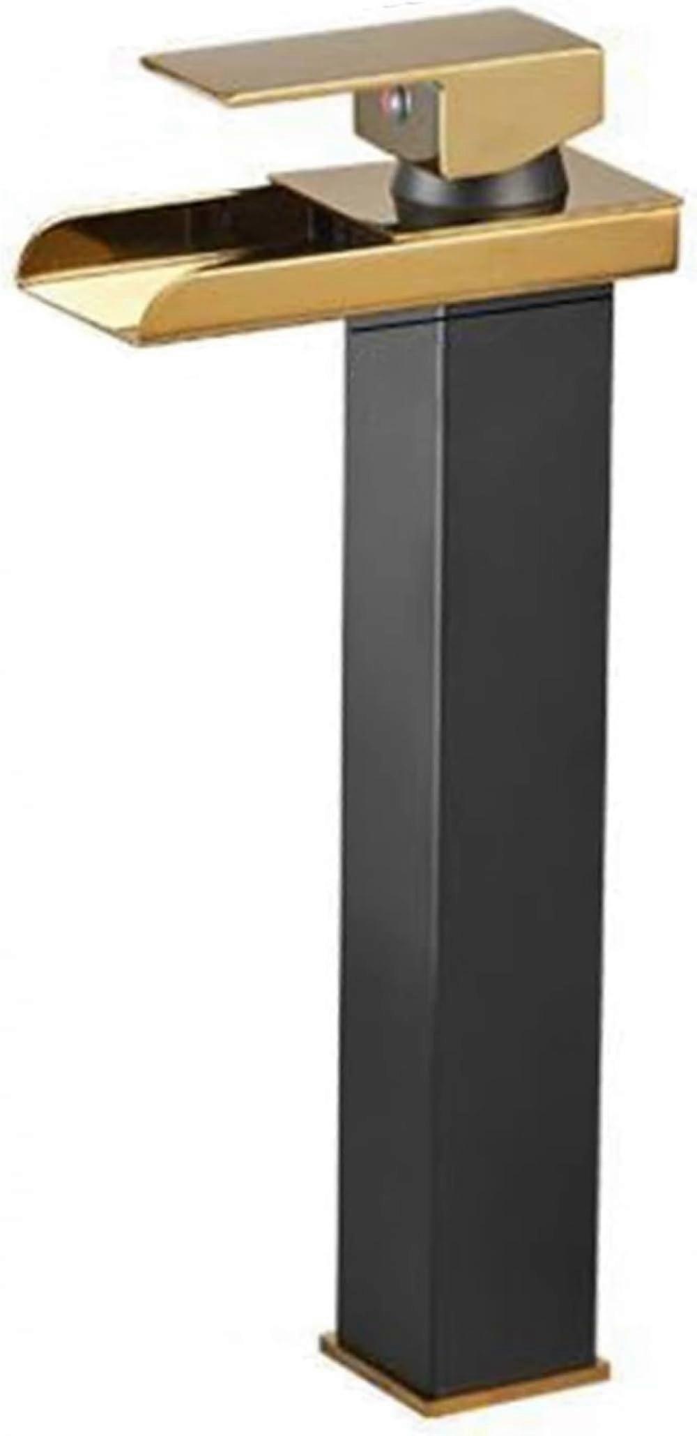 Tall Waterfall Bathroom Sink Faucet with Hot and Cold Mixer,  Spout for Basin, Model B(A)