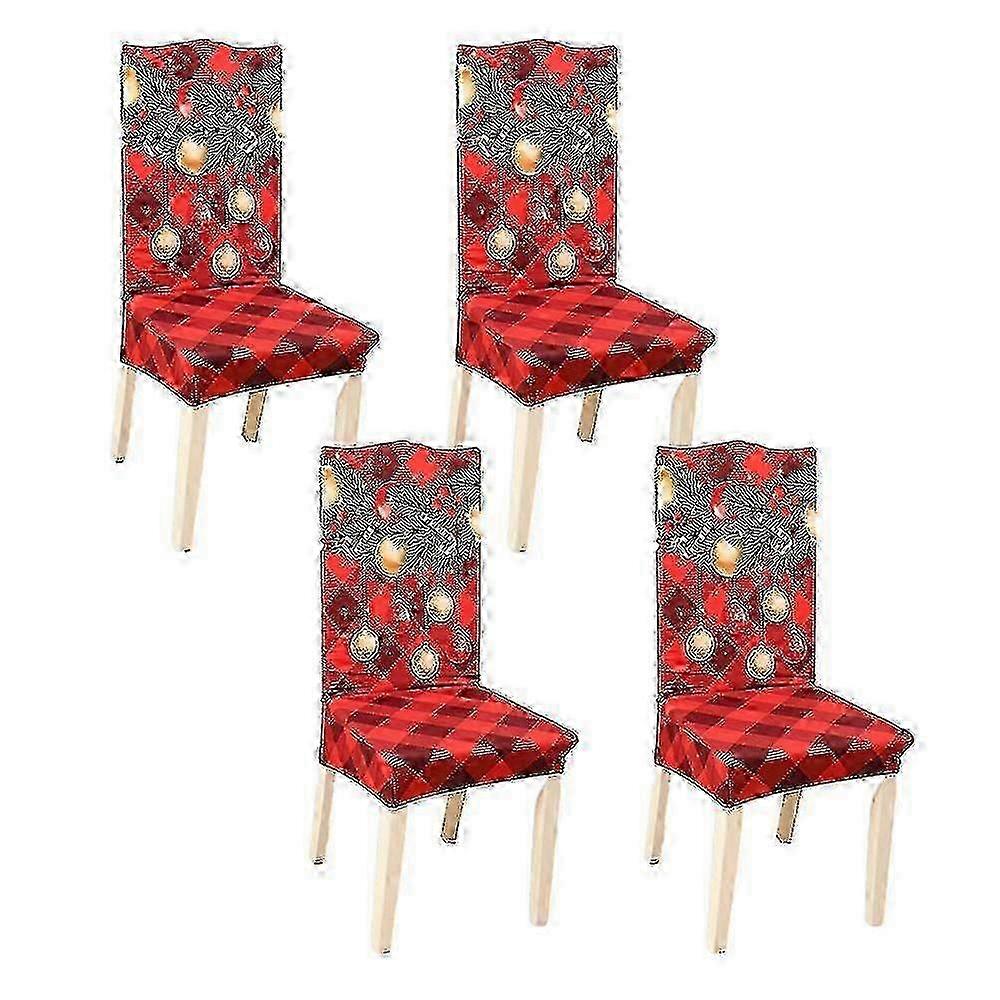 4-piece printed chair protector set, removable and washablestyle 2