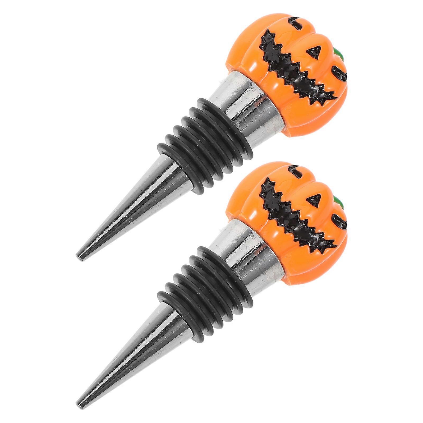 Spooky Pumpkin Halloween Silver Resin 2Pcs