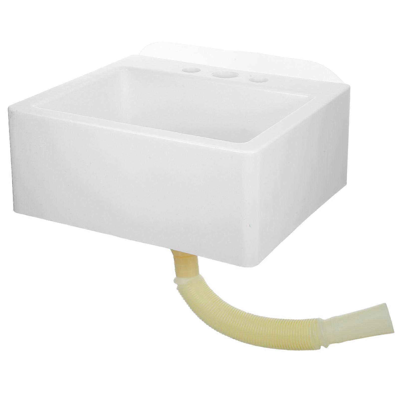 Compact Wall Bathroom Sink Plastic Basin for Daily Use 1Set