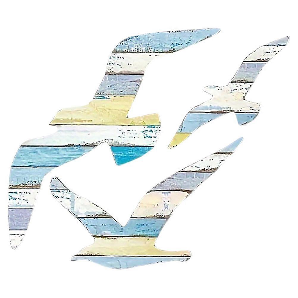 Seagull Wall Plaques for Wall 3Pcs Wooden Coastal Theme Beach Decor