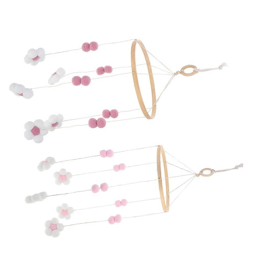 Bed Mobile Wooden Wind Chime 2Pcs for Nursery Decor