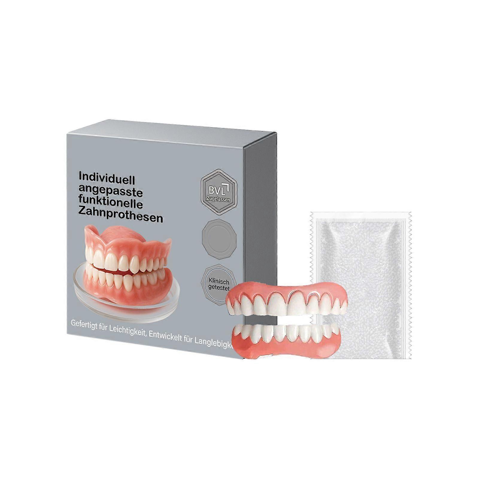 Advanced Full Denture Set, Silicone Reline Denture Set, Denture Silicone Reline Kit, Natural-Looking Teeth, Soft and Comfortable