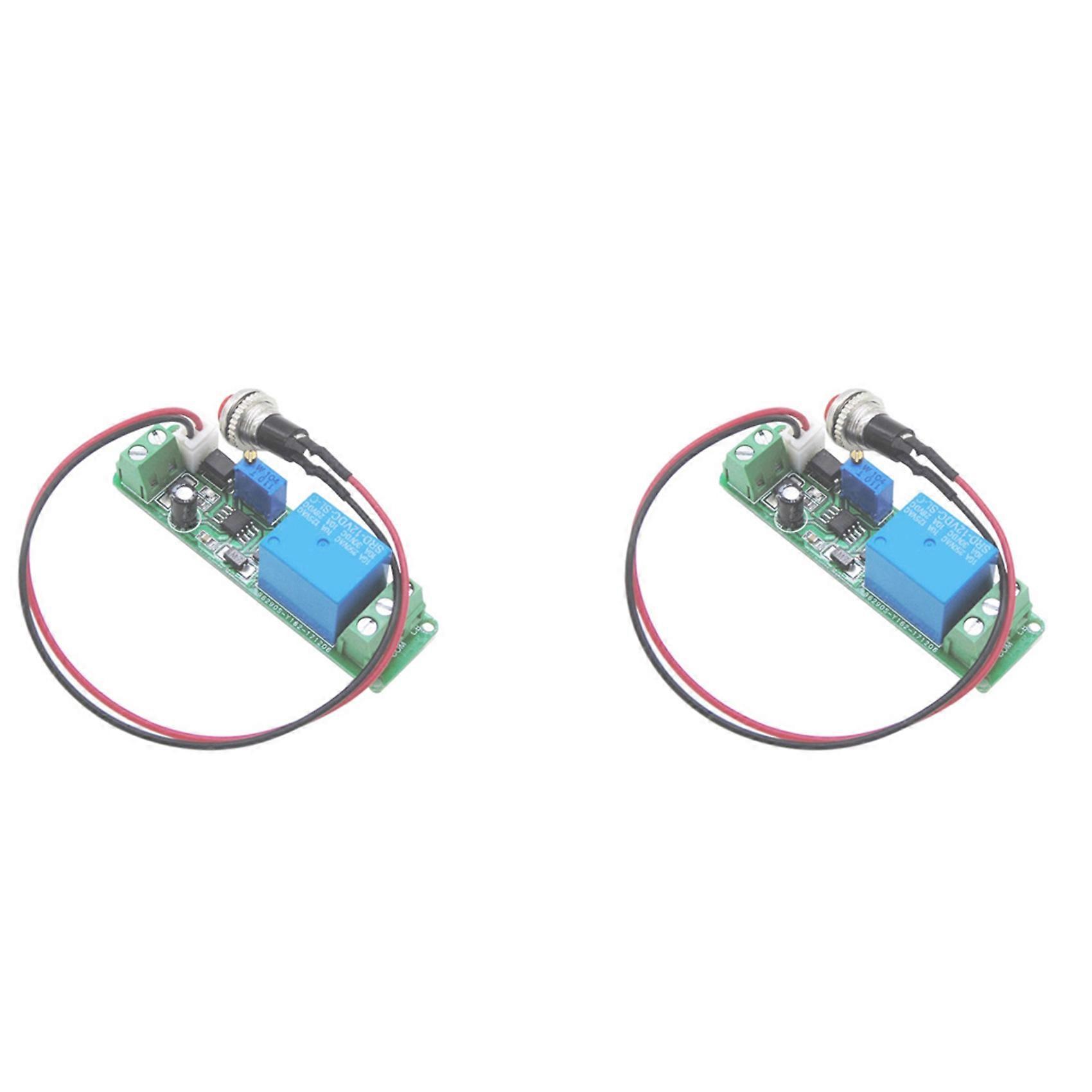 2X DC 12V Timing Timer Delay 1-10S Time Adjustable Relay with Indicator Light Turn OFF Relay Module Trigger Delay Switch