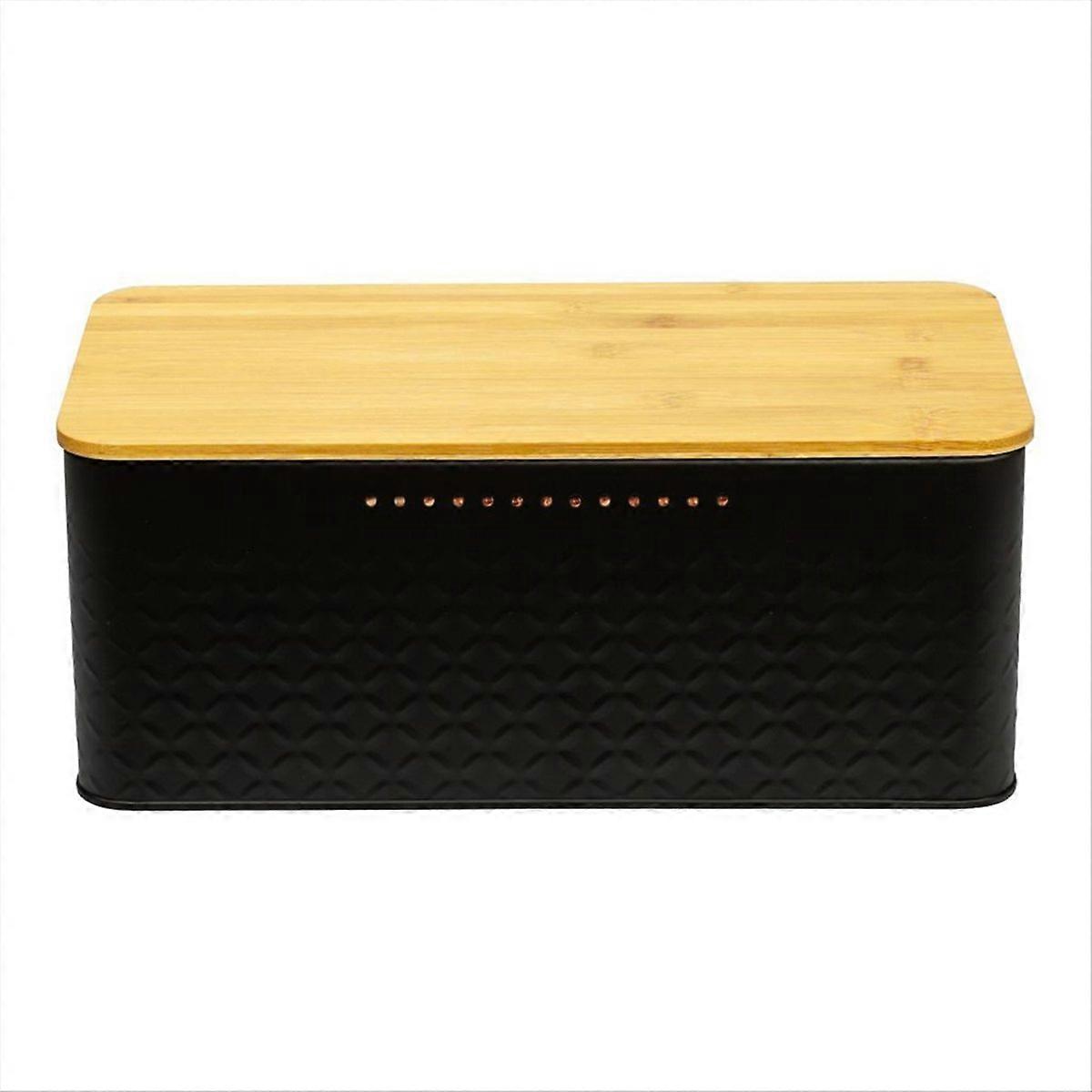 Large Capacity Bread Box with Breathable Holes with Bamboo Lid