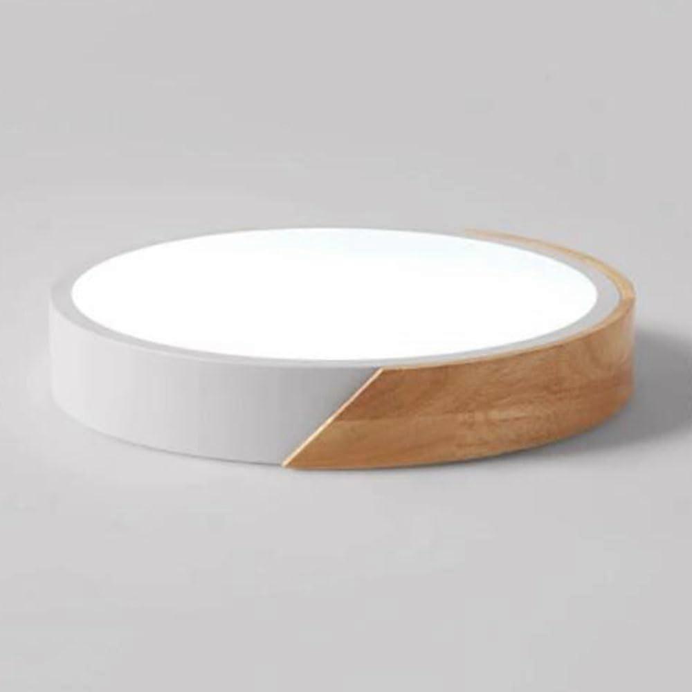 LED Ceiling Light with ThreeColor Modes, Nordic Wooden 60cm Minimalist Design for Bedroom