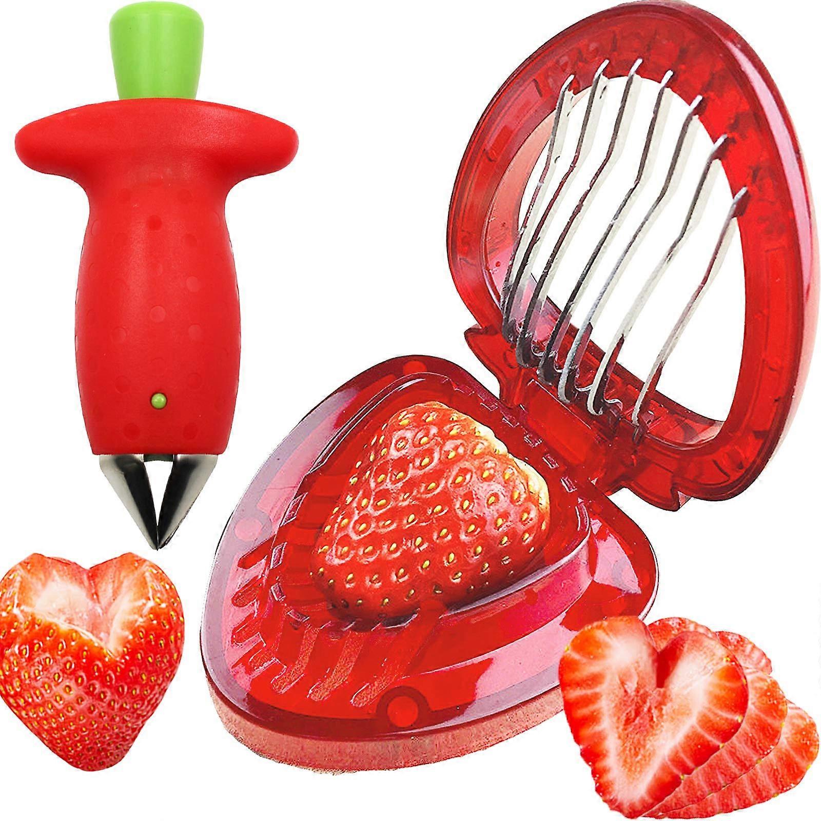 Fruit and Vegetable Prep Tools Kitchen Gadgets Set with Strawberry Huller Slicer and Corer