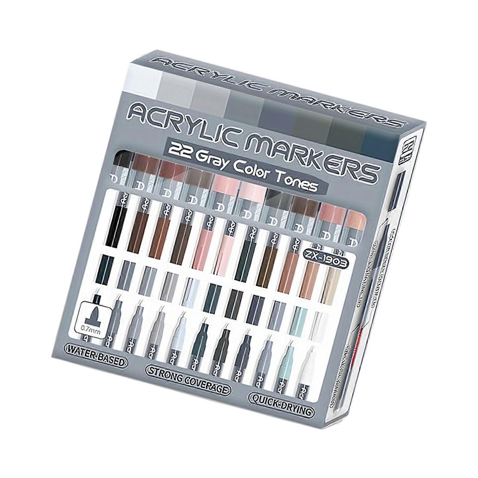 Creative Drawing Sketching Acrylic Markers Paint Markers Safe Pigments Smooth Flow Technology Crafting Essential Tools Multicolor