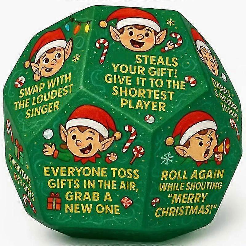 Santa Swap Present Exchange Dice, Different Sides Dice Exchange Dice Game Family Game with Holiday Festival Rules and Instructions for Xmas Game Holid