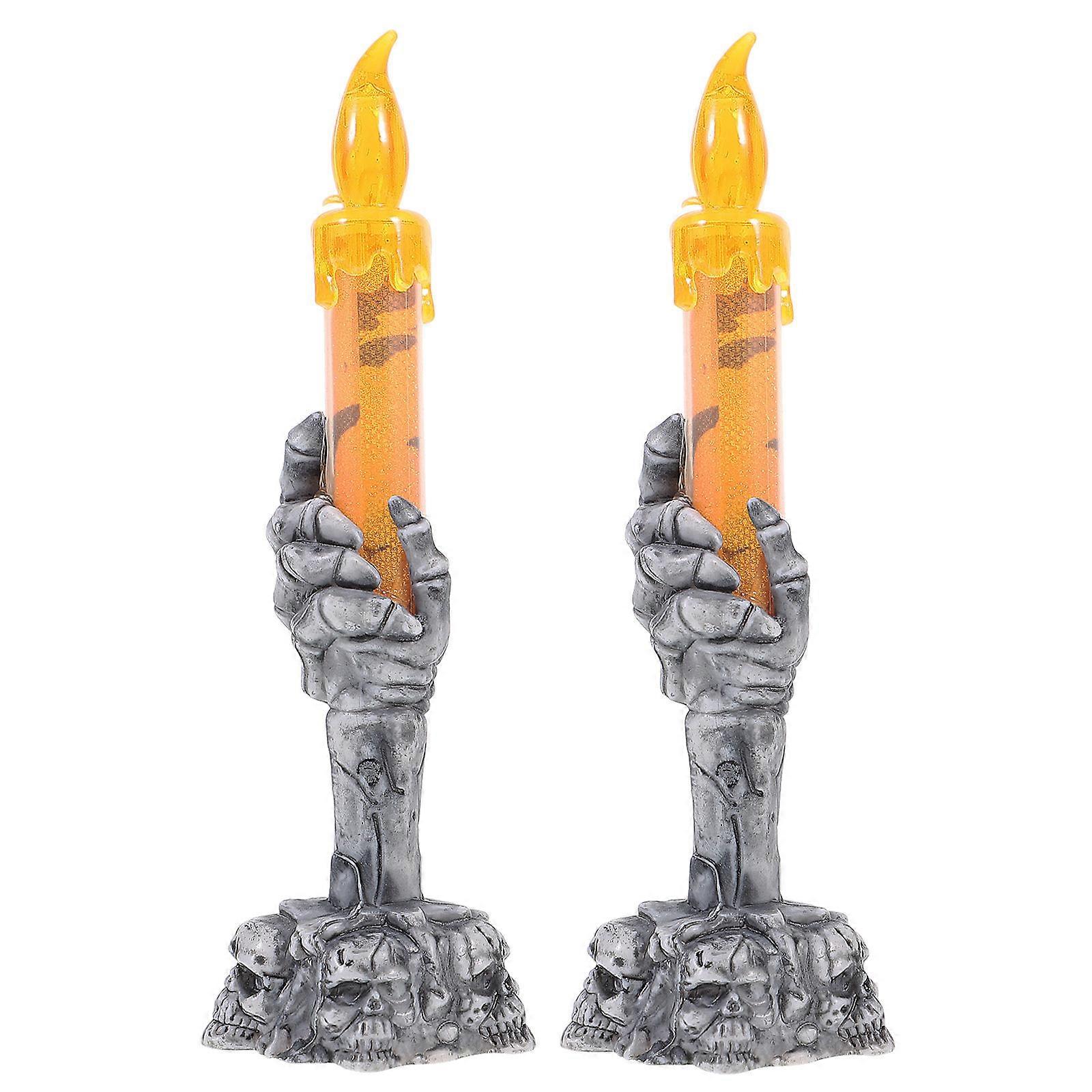Halloween Skeleton Candle Lamp Light for Decor with 4Pcs Battery Operated