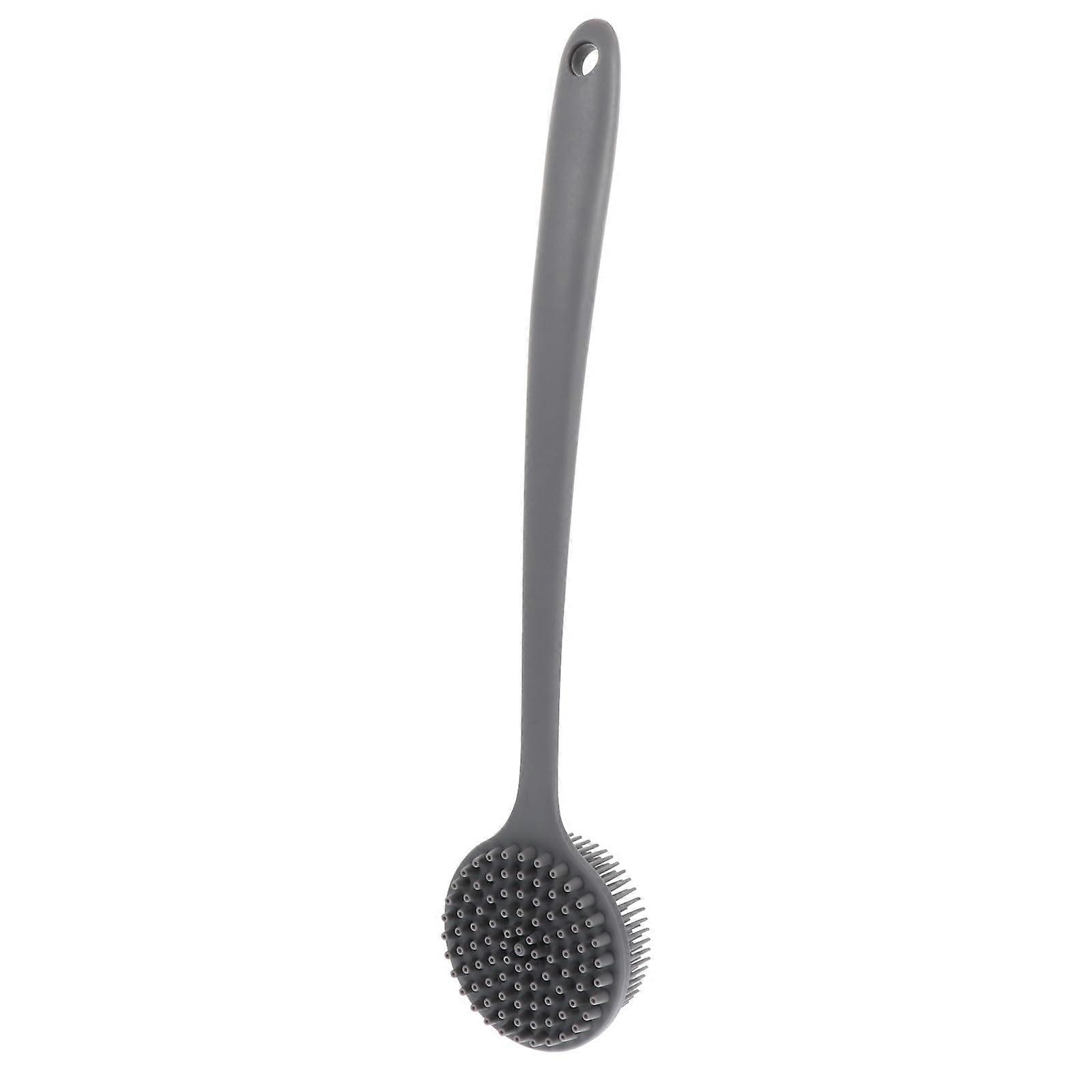 Silicone Long Handle Bath Brush for Back Scrubbing and Gentle Exfoliation Ergonomic Body Scrubber