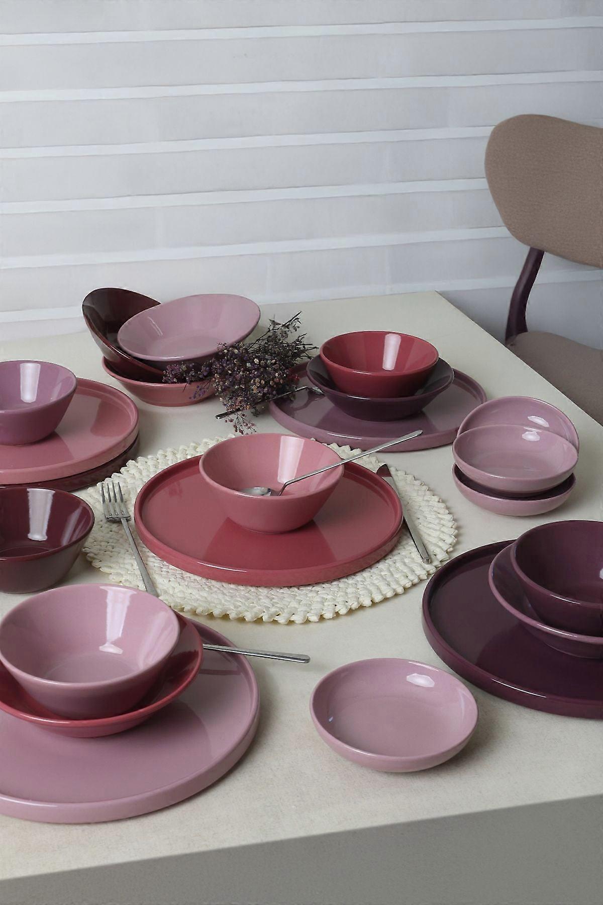 Keramika Dinnerware Set - Mix Mor - 24 pieces - 6 persons - Stoneware