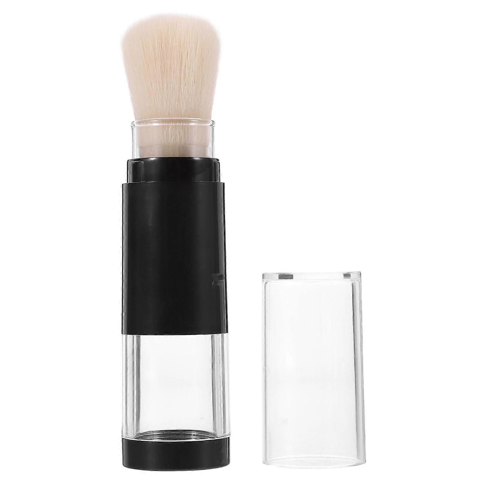 Refillable Powder Brush with Retractable Design for Travel, Soft Bristles and Builtin Dispenser