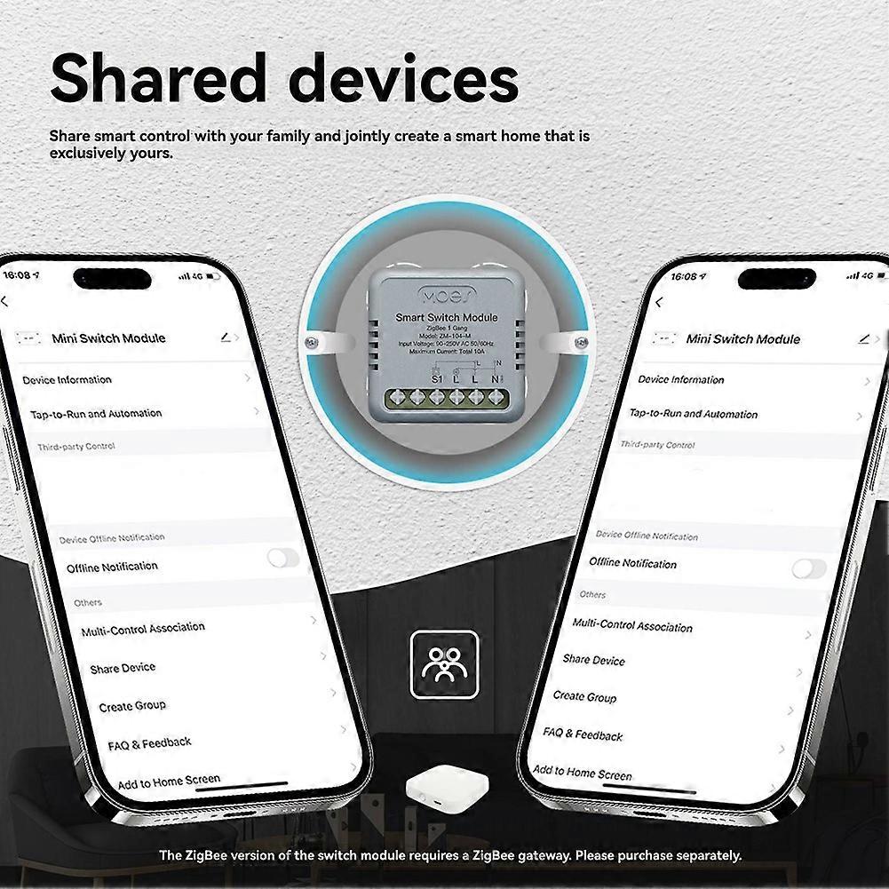 MOES Zigbee Smart Switch Module Voice Control with for Alexa/Google Home Timer Function 3 Switch
