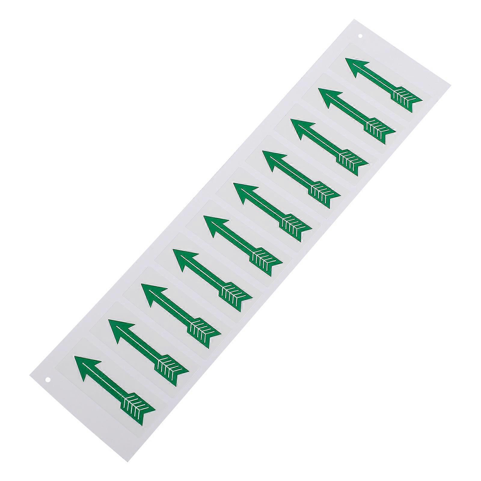Arrow Warning Sticker PP Synthetic Paper for Warning 10Pcs Bright Green Direction Decals