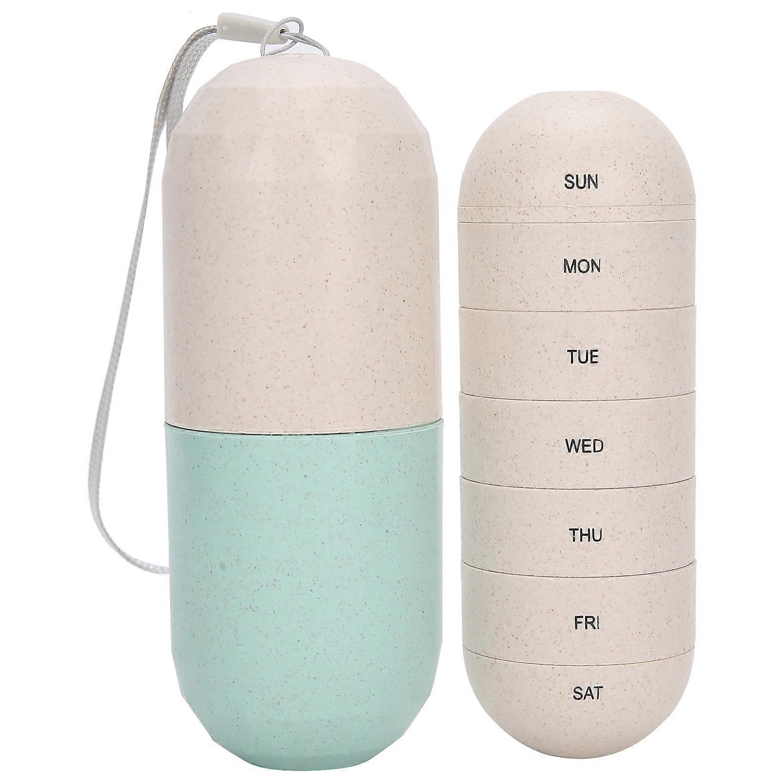 Pill Case Container Pills Organizer Portable Weekly Capsule Shape Medicine Case 7 Day Travel Pills Box Storage Container