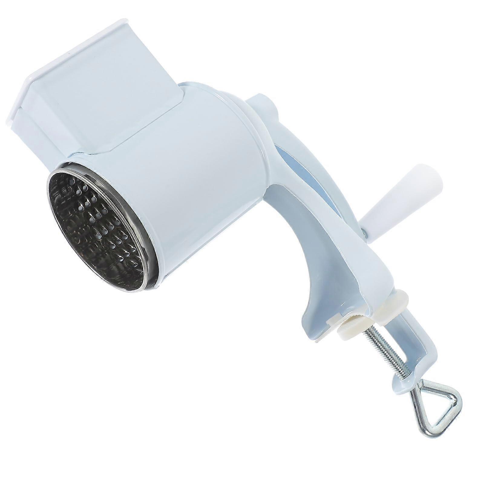 Manual Cheese Grater and Nut Grinder with Ergonomic Handle, Easy Clean, Durable Kitchen Tool White