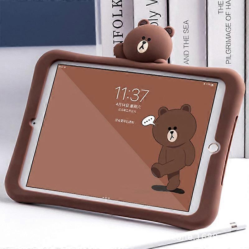 Capa para iPad Mini 4/5-7,9 polegadas com urso 3D de silicone, desenho animado de sapo fofo e feio.