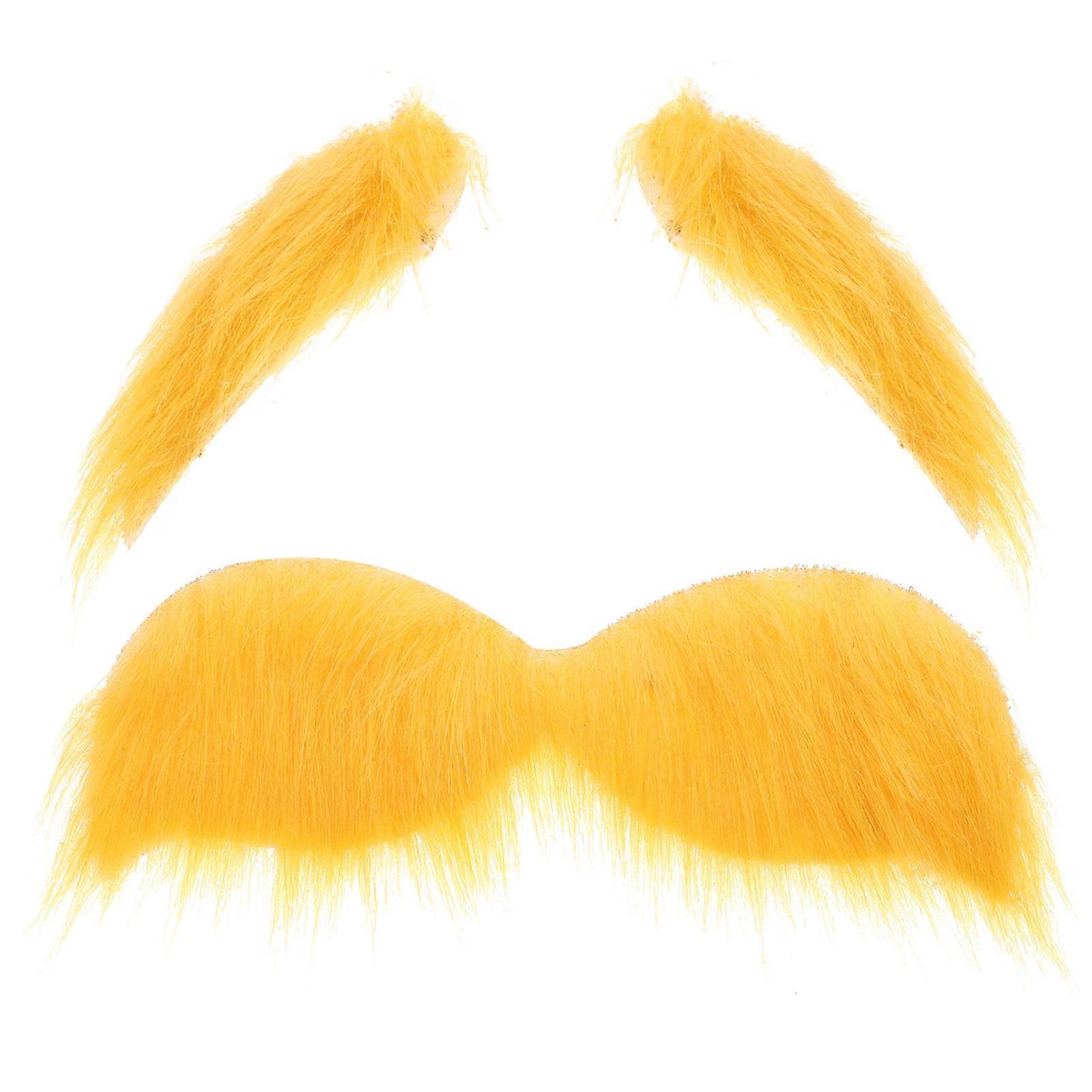Fake Beard Eyebrows Simulation Beard False Eyebrow Masquerade Performance Stage Play Decoration Mustache 1Set