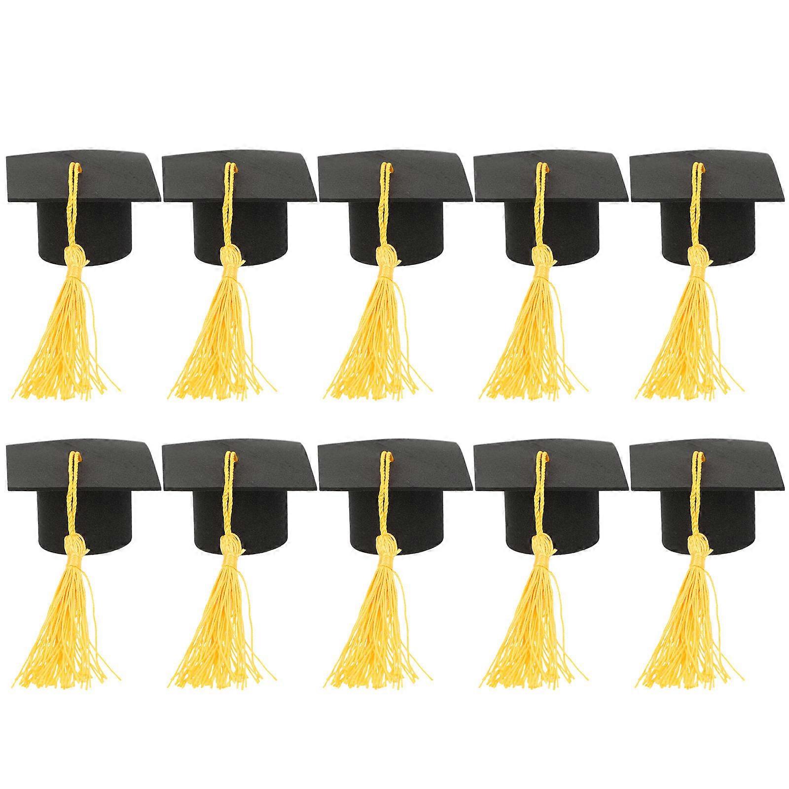 Mini Graduation Hat Graduation Caps Topper for Decoration 10Pcs