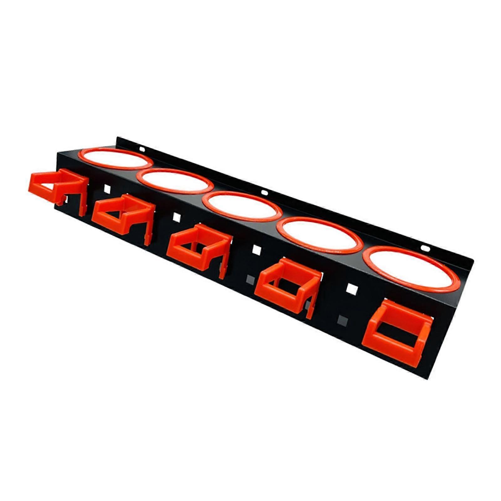 Spray Bottle Holder Wall Mounted Carbon Steel Rack with Multi Hook Space Saving Organizer