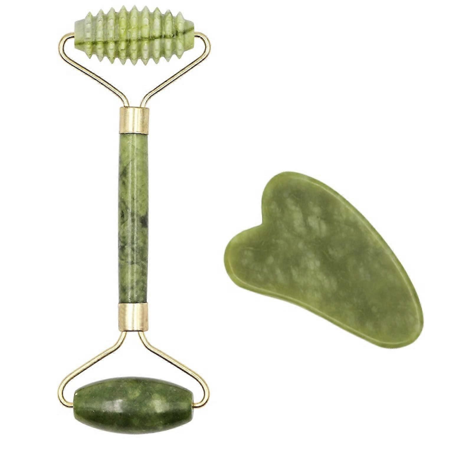 Jade Roller Double Head Face Massage Tool for Wrinkle Reduction and Skin Firming