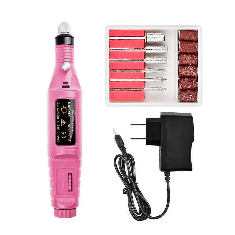 Electric Nail Drill with Adjustable Speed Control, Low Noise, Multiple Bits, Pink Professional Kit