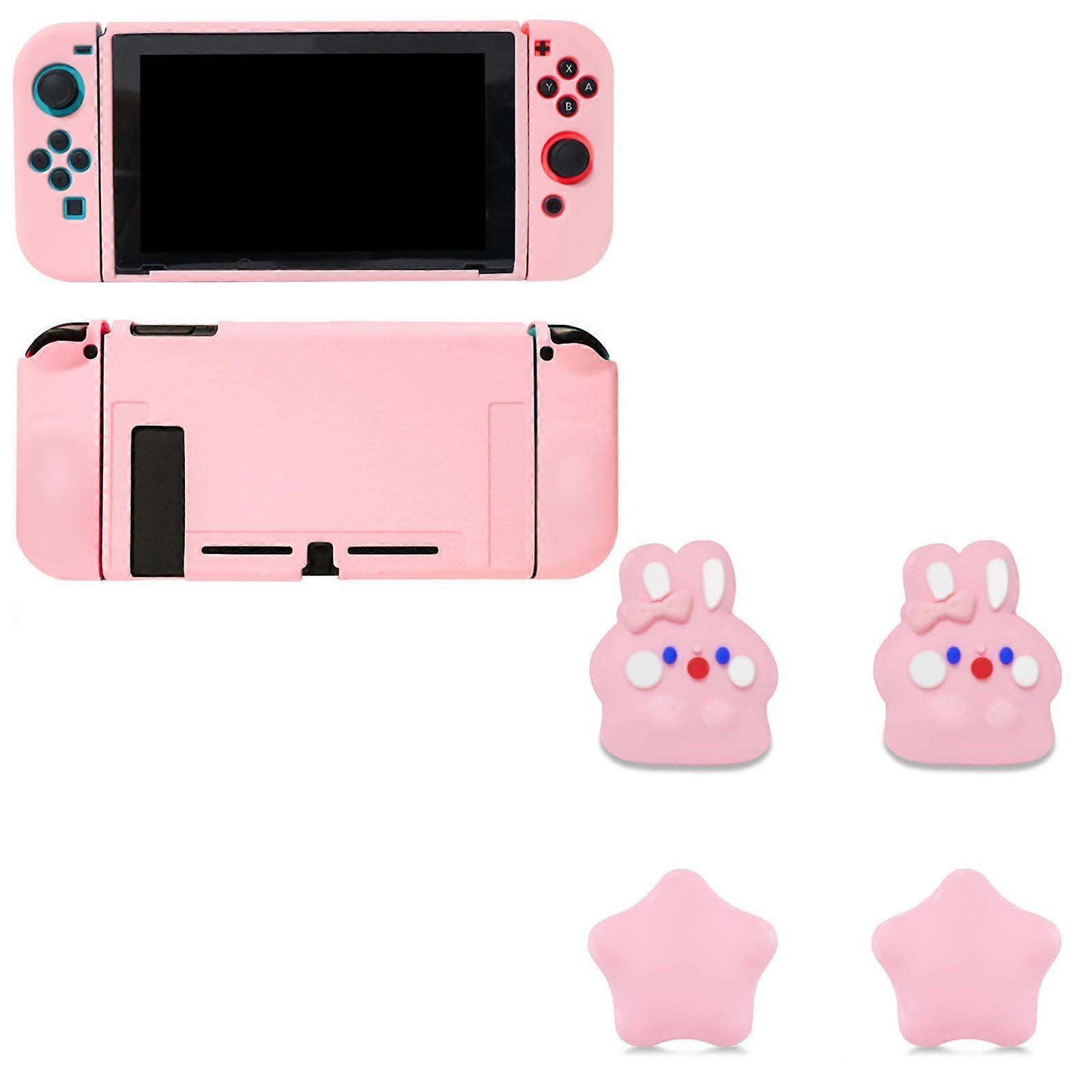 Protective Case 2017 Dockable Slim Cover with Ergonomic Grip and Thumb Caps for Nintendo Switch