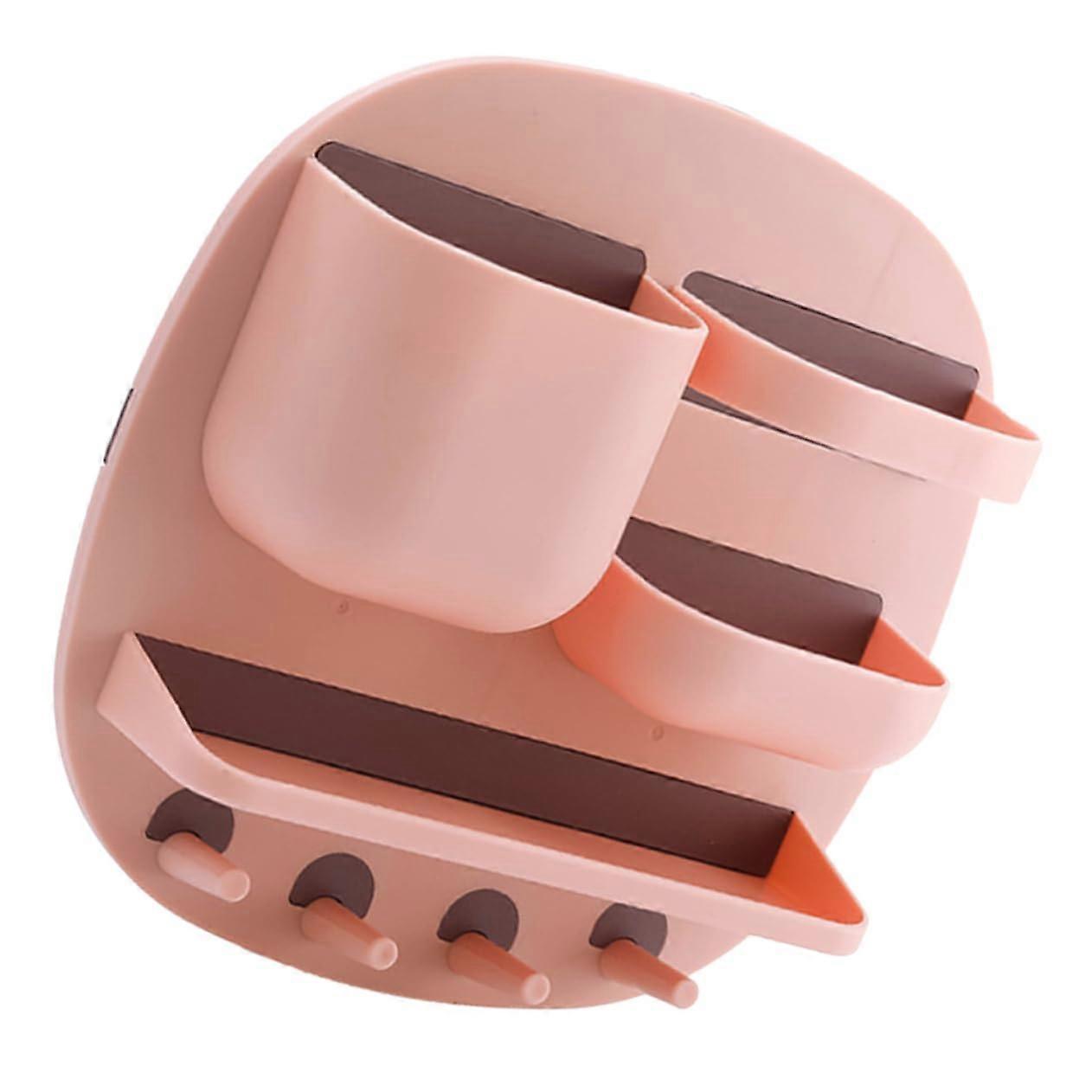 Wall Mounted Bathroom Shelf with Hooks, SpaceSaving MultiCompartment Floating Storage Organizer