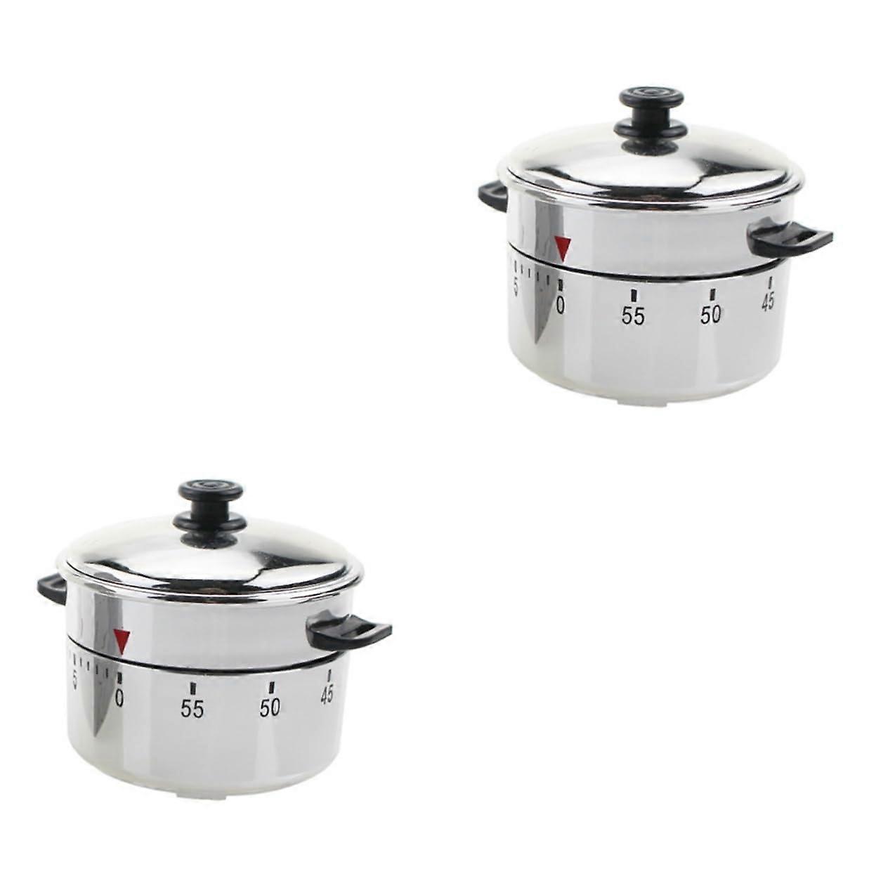 2pcs Mechanical Kitchen Timer 60 Minute Countdown with Loud Alarm for Cooking and Baking